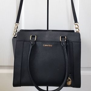 Calvin Klein Black Saffiano Handbag Purse